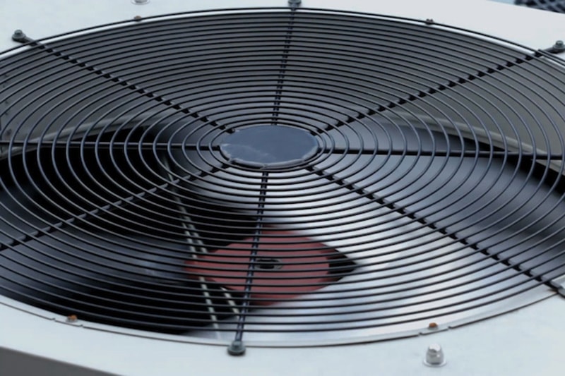 Close-up image of an air conditioner fan.